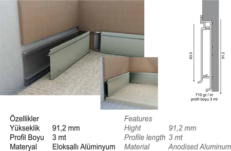 Alüminyum süpürgelikler