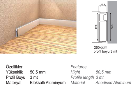 Alüminyum süpürgelikler