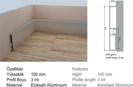 Alüminyum süpürgelikler