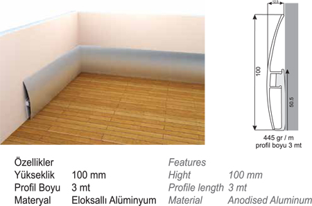 Alüminyum süpürgelikler