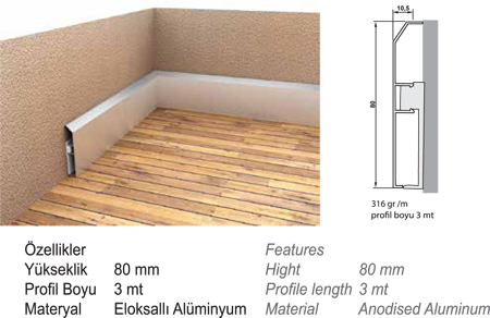 Alüminyum süpürgelikler